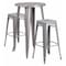 Flash Furniture Round 24" W, 24" L, 41" H, Metal, Grey CH-51080BH-2-30SQST-SIL-GG - alternate 1
