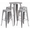 Flash Furniture Round 24" W, 24" L, 41" H, Metal, Grey CH-51080BH-4-30SQST-SIL-GG - alternate 1