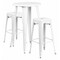 Flash Furniture Round 24" W, 24" L, 41" H, Metal, White CH-51080BH-2-30SQST-WH-GG - alternate 1