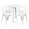 Flash Furniture Round 24" W, 24" L, 29" H, Metal, White CH-51080TH-4-18ARM-WH-GG - alternate 1