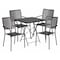 Flash Furniture 28" Square Black Steel Folding Table w/ 4 Chairs CO-28SQF-02CHR4-BK-GG - alternate 1