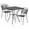 Flash Furniture 28" Square Black Steel Patio Table with 2 Chairs CO-28SQ-03CHR2-BK-GG - alternate 1
