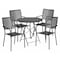 Flash Furniture 30" Round Black Steel Folding Table w/ 4 Chairs CO-30RDF-02CHR4-BK-GG - alternate 1