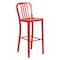 Flash Furniture 30" High Red Metal Barstool with Slat Back CH-61200-30-RED-GG - alternate 1