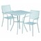 Flash Furniture 28" Square Sky Blue Steel Patio Table w/ 2 Chairs CO-28SQ-02CHR2-SKY-GG - alternate 1