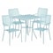 Flash Furniture 28 in Square Patio Table With 4 Chairs, Sky Blue, Steel CO-28SQ-02CHR4-SKY-GG - alternate 1
