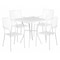 Flash Furniture 28 in Square Patio Table With 4 Chairs, White, Steel CO-28SQ-02CHR4-WH-GG - alternate 1