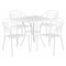 Flash Furniture 28" Square White Steel Patio Table with 4 Chairs CO-28SQ-03CHR4-WH-GG - alternate 1