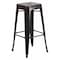 Flash Furniture 30" High No Back Black-Gold Square Metal Barstool CH-31320-30-BQ-GG - alternate 1