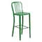 Flash Furniture 30" High Green Metal Barstool with Slat Back CH-61200-30-GN-GG - alternate 1