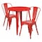Flash Furniture Round 30" W, 30" L, 29.5" H, Metal Top, Red CH-51090TH-2-18CAFE-RED-GG - alternate 1