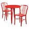 Flash Furniture Round 30" W, 30" L, 29.5" H, Metal Top, Red CH-51090TH-2-18VRT-RED-GG - alternate 1