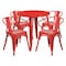 Flash Furniture Round 30" W, 30" L, 29.5" H, Metal Top, Red CH-51090TH-4-18ARM-RED-GG - alternate 1