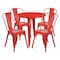 Flash Furniture Round 30" W, 30" L, 29.5" H, Metal Top, Red CH-51090TH-4-18CAFE-RED-GG - alternate 1