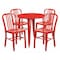 Flash Furniture Round 30" W, 30" L, 29.5" H, Metal Top, Red CH-51090TH-4-18VRT-RED-GG - alternate 1