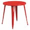 Flash Furniture Round Red Metal Table, 30RD, 30" W, 30" L, 29.5" H, Metal Top, Red CH-51090-29-RED-GG - alternate 1