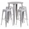 Flash Furniture Round 30" W, 30" L, 41" H, Metal, Grey CH-51090BH-4-30SQST-SIL-GG - alternate 1