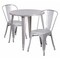 Flash Furniture Round 30" W, 30" L, 29.5" H, Metal Top, Grey CH-51090TH-2-18CAFE-SIL-GG - alternate 1