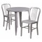 Flash Furniture Round 30" W, 30" L, 29.5" H, Metal Top, Grey CH-51090TH-2-18VRT-SIL-GG - alternate 1