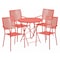 Flash Furniture 30" Round Coral Steel Folding Table w/ 4 Chairs CO-30RDF-02CHR4-RED-GG - alternate 1