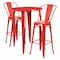 Flash Furniture Round 30" W, 30" L, 41" H, Metal, Red CH-51090BH-2-30CAFE-RED-GG - alternate 1