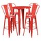 Flash Furniture Round 30" W, 30" L, 41" H, Metal, Red CH-51090BH-4-30CAFE-RED-GG - alternate 1