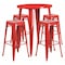 Flash Furniture Round 30" W, 30" L, 41" H, Metal, Red CH-51090BH-4-30SQST-RED-GG - alternate 1