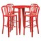 Flash Furniture Round 30" W, 30" L, 41" H, Metal, Red CH-51090BH-4-30VRT-RED-GG - alternate 1