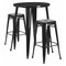 Flash Furniture Round 30" W, 30" L, 41" H, Metal, Black CH-51090BH-2-30SQST-BK-GG - alternate 1