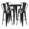 Flash Furniture Round Black Metal Bar Set, 30RD, 30" W, 30" L, 41" H, Metal, Black CH-51090BH-4-30CAFE-BK-GG - alternate 1
