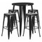 Flash Furniture Round Black Metal Bar Set, 30RD, 30" W, 30" L, 41" H, Metal, Black CH-51090BH-4-30SQST-BK-GG - alternate 1