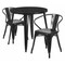 Flash Furniture Black Metal Set, 30RD CH-51090TH-2-18ARM-BK-GG - alternate 1