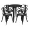 Flash Furniture Black Metal Set, 30RD CH-51090TH-4-18ARM-BK-GG - alternate 1