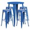 Flash Furniture Round 30" W, 30" L, 41" H, Metal, Blue CH-51090BH-4-30SQST-BL-GG - alternate 1