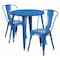 Flash Furniture Round 30" W, 30" L, 29.5" H, Metal Top, Blue CH-51090TH-2-18CAFE-BL-GG - alternate 1