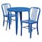 Flash Furniture Round 30" W, 30" L, 29.5" H, Metal Top, Blue CH-51090TH-2-18VRT-BL-GG - alternate 1