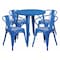 Flash Furniture Round 30" W, 30" L, 29.5" H, Metal Top, Blue CH-51090TH-4-18ARM-BL-GG - alternate 1