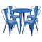 Flash Furniture Round 30" W, 30" L, 29.5" H, Metal Top, Blue CH-51090TH-4-18CAFE-BL-GG - alternate 1