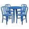 Flash Furniture Round 30" W, 30" L, 29.5" H, Metal Top, Blue CH-51090TH-4-18VRT-BL-GG - alternate 1