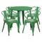Flash Furniture Green Metal Set, 30RD CH-51090TH-4-18ARM-GN-GG - alternate 1