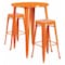 Flash Furniture Round 30" W, 30" L, 41" H, Metal, Orange CH-51090BH-2-30SQST-OR-GG - alternate 1