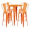 Flash Furniture Round 30" W, 30" L, 41" H, Metal, Orange CH-51090BH-4-30CAFE-OR-GG - alternate 1