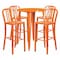 Flash Furniture Round 30" W, 30" L, 41" H, Metal, Orange CH-51090BH-4-30VRT-OR-GG - alternate 1