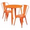 Flash Furniture Round Orange Metal Set, 30RD, 30" W, 30" L, 29.5" H, Metal Top, Orange CH-51090TH-2-18CAFE-OR-GG - alternate 1