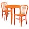 Flash Furniture Round 30" W, 30" L, 29.5" H, Metal Top, Orange CH-51090TH-2-18VRT-OR-GG - alternate 1