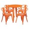 Flash Furniture Round 30" W, 30" L, 29.5" H, Metal Top, Orange CH-51090TH-4-18ARM-OR-GG - alternate 1
