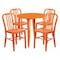 Flash Furniture Round 30" W, 30" L, 29.5" H, Metal Top, Orange CH-51090TH-4-18VRT-OR-GG - alternate 1