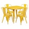 Flash Furniture Square Yellow Metal Table Set, 31.5SQ, 31.5" W, 31.5" L, 29.5" H, Metal, Yellow ET-CT002-4-30-YL-GG - alternate 1