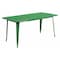 Flash Furniture Rectangle Yellow Metal Table Set, 31.5SQ, 31.5" W, 63" L, 29.5" H, Metal, Green ET-CT005-GN-GG - alternate 1