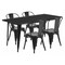 Flash Furniture Rectangle 31.5" W, 63" L, 29.5" H, Metal, Black ET-CT005-4-30-BK-GG - alternate 1